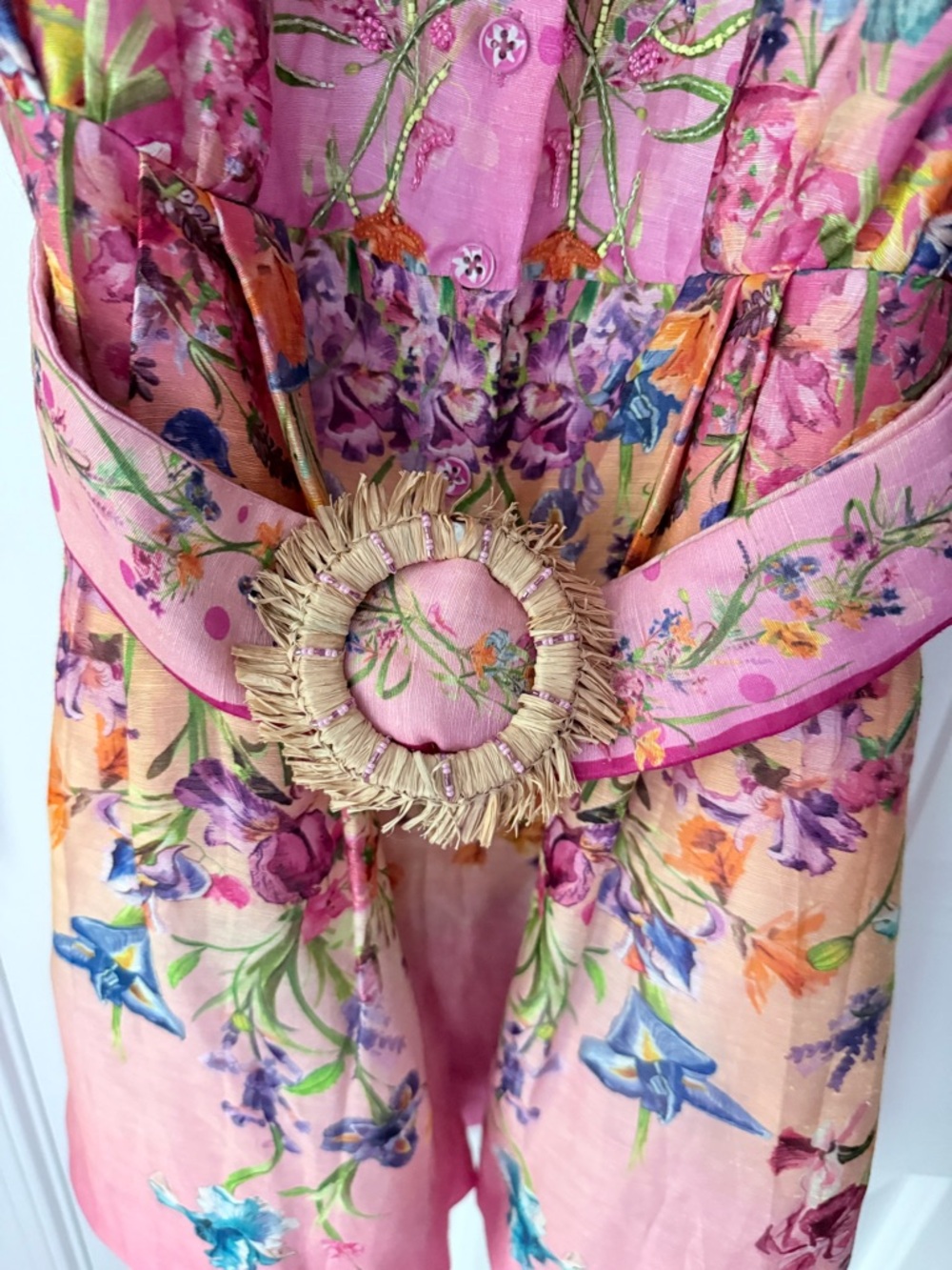 NWT La Fuori Pink Floral Short Jumpsuit - Picture 7 of 8
